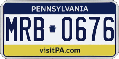 PA license plate MRB0676
