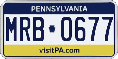 PA license plate MRB0677