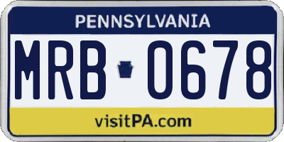 PA license plate MRB0678