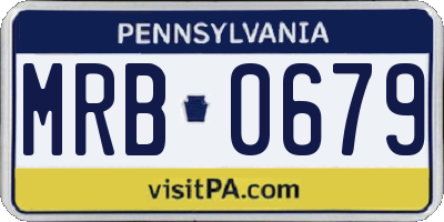 PA license plate MRB0679