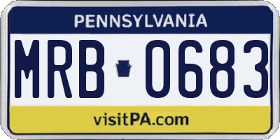 PA license plate MRB0683