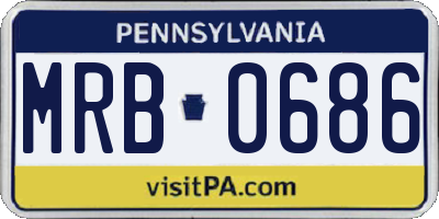 PA license plate MRB0686