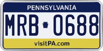 PA license plate MRB0688
