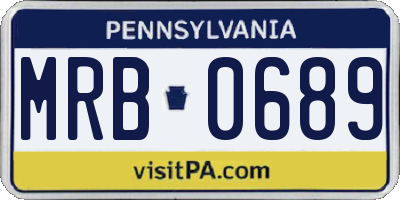PA license plate MRB0689