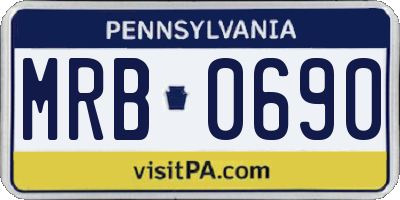 PA license plate MRB0690