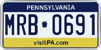 PA license plate MRB0691