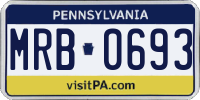 PA license plate MRB0693