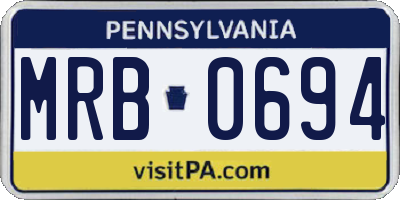 PA license plate MRB0694