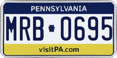 PA license plate MRB0695