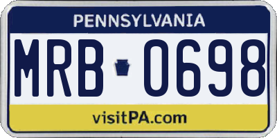PA license plate MRB0698