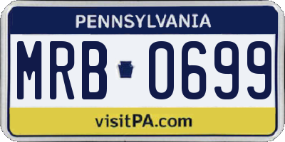 PA license plate MRB0699