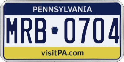 PA license plate MRB0704