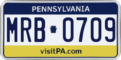 PA license plate MRB0709