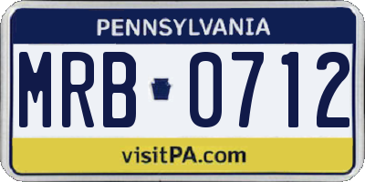 PA license plate MRB0712