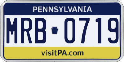 PA license plate MRB0719