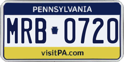 PA license plate MRB0720