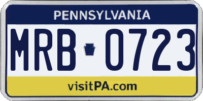 PA license plate MRB0723