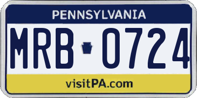 PA license plate MRB0724