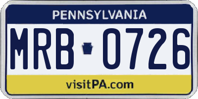 PA license plate MRB0726