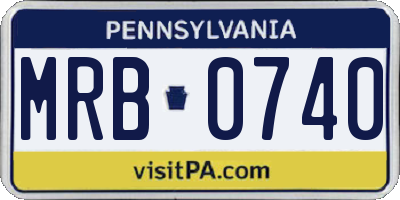 PA license plate MRB0740