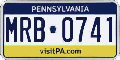 PA license plate MRB0741