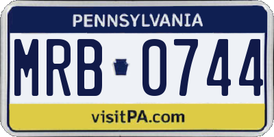 PA license plate MRB0744