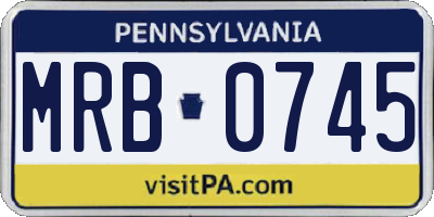 PA license plate MRB0745