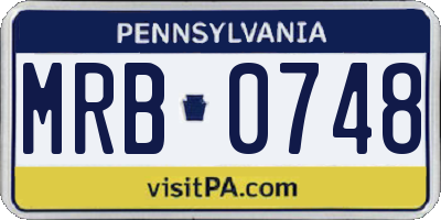 PA license plate MRB0748