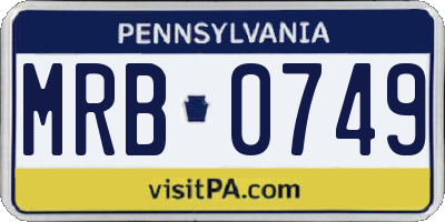 PA license plate MRB0749