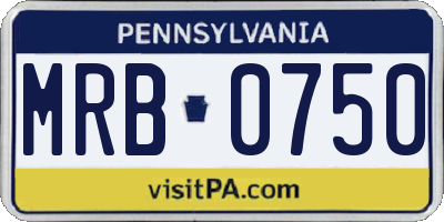 PA license plate MRB0750