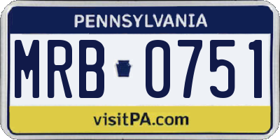PA license plate MRB0751