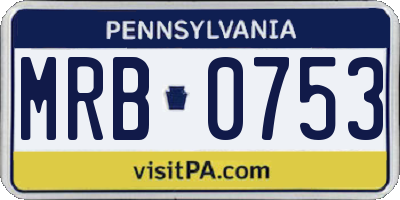 PA license plate MRB0753