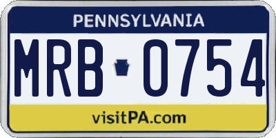PA license plate MRB0754