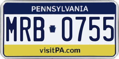 PA license plate MRB0755