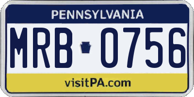 PA license plate MRB0756