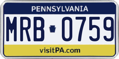 PA license plate MRB0759