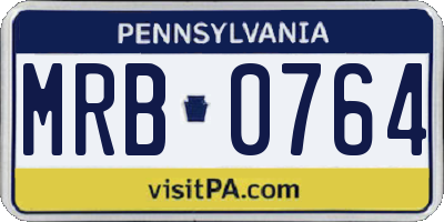 PA license plate MRB0764