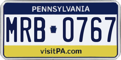 PA license plate MRB0767