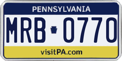 PA license plate MRB0770