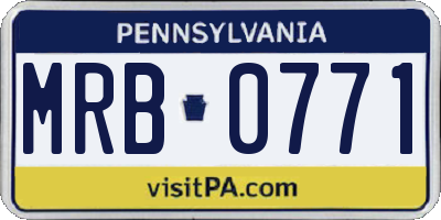 PA license plate MRB0771