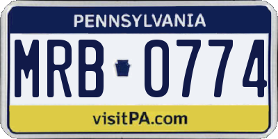 PA license plate MRB0774