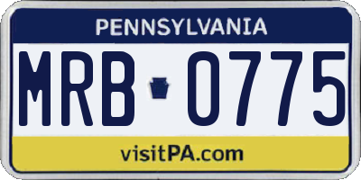 PA license plate MRB0775