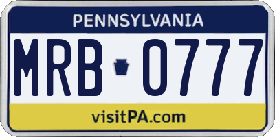 PA license plate MRB0777