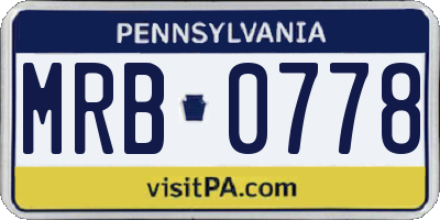 PA license plate MRB0778