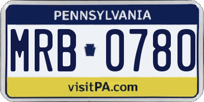 PA license plate MRB0780