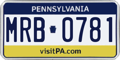 PA license plate MRB0781