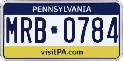PA license plate MRB0784