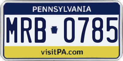 PA license plate MRB0785