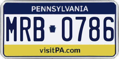 PA license plate MRB0786