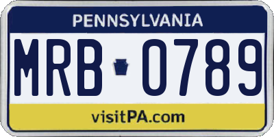 PA license plate MRB0789